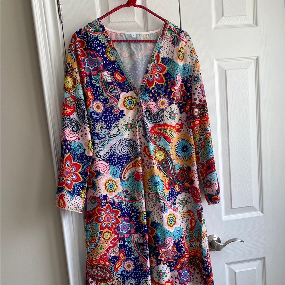 Colorful Paisley Floral Dress